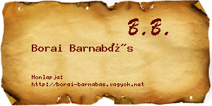 Borai Barnabás névjegykártya